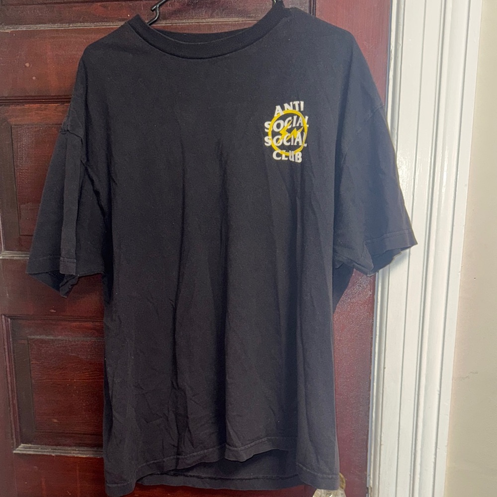 Anti Social Social Club Black Tee with Yellow Logo